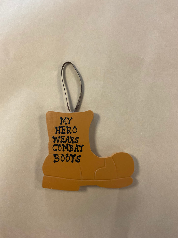 Hero wears Combat Boots Ornament