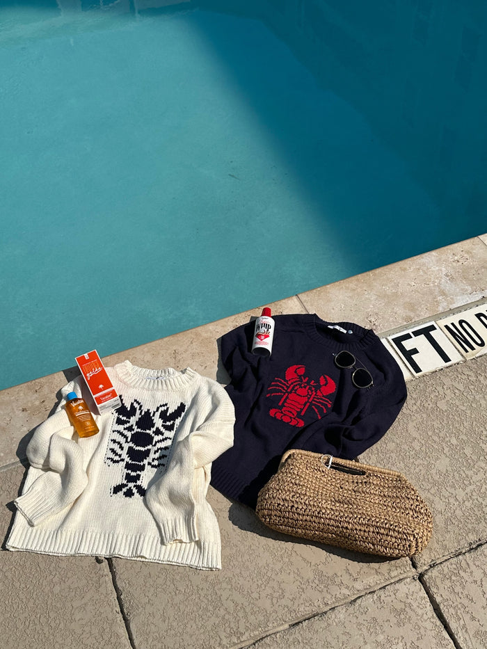 Cropped Lobster Sweater-Sweaters-Uniquities