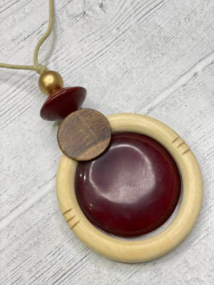 Alisha D Ivory Pendant Necklace Adjustable Cord