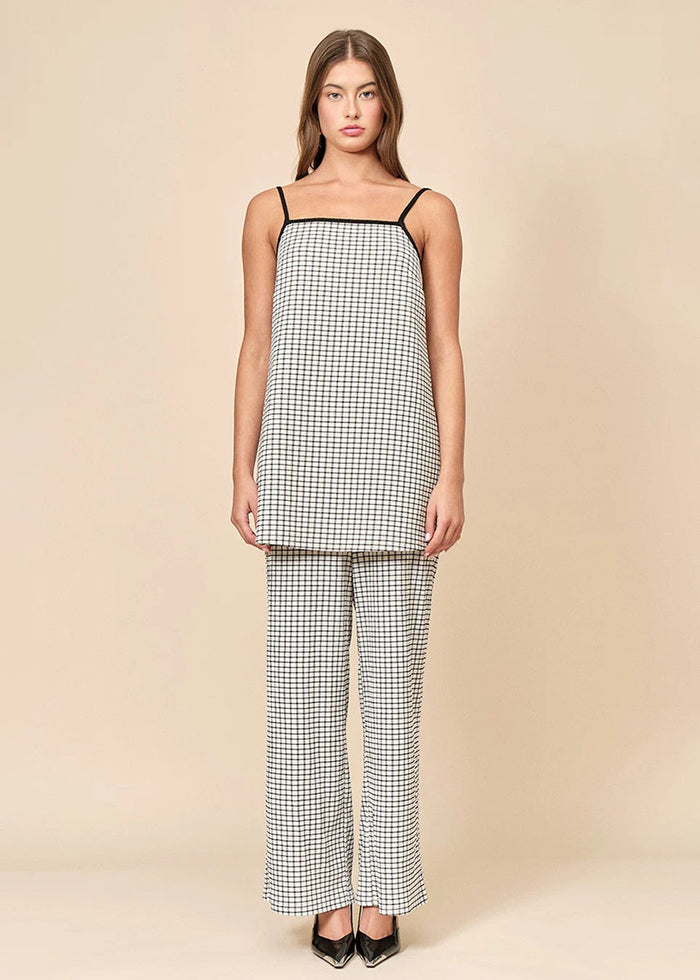 Anya Top - Black & White Grid