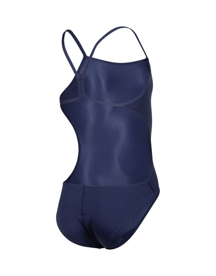 Navy blue Arena Girls Team Challenge Solid Swimsuit with crisscross straps