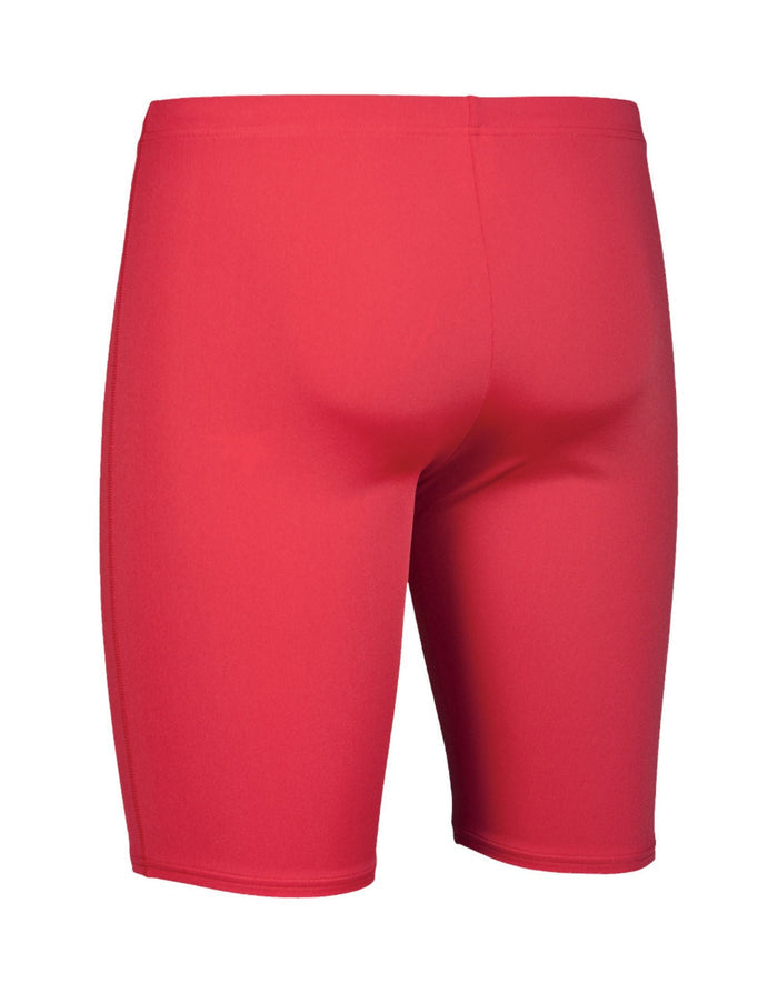 Red Arena Team Solid Swim Jammer shorts with ribbed spandex waistband
