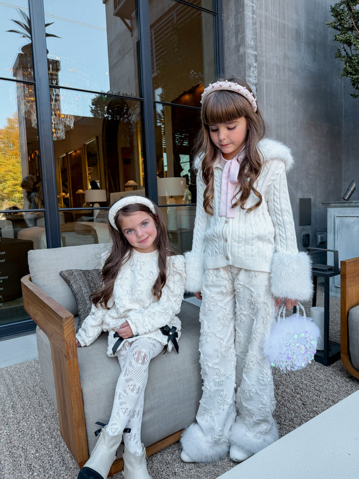 Ivanna Ivory Lace Tights - Petite Maison Kids