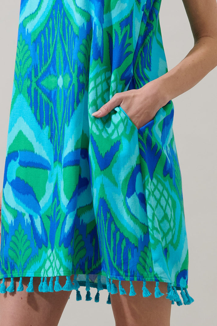 Blissy Tropical Winda Trapeze Mini Dress