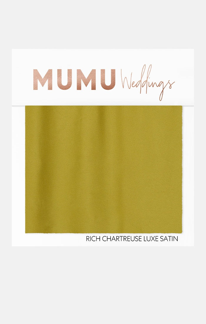 Bridesmaid Fabric Swatch ~ Rich Chartreuse Luxe Satin