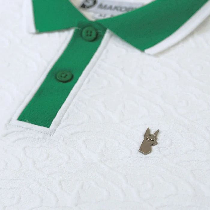 (B&T) MAKOBI "BELLAGIO KNIT" POLO TEE - M384B - WHITE/GREEN