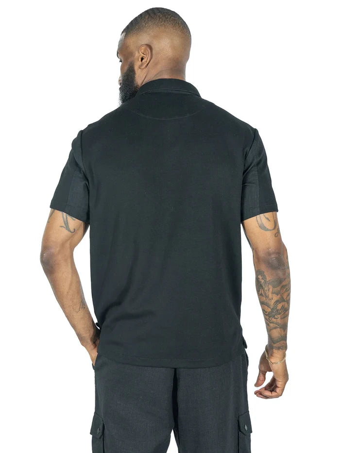 (B&T) MAKOBI "LEVONIA" POLO SHIRT - M422 - BLACK