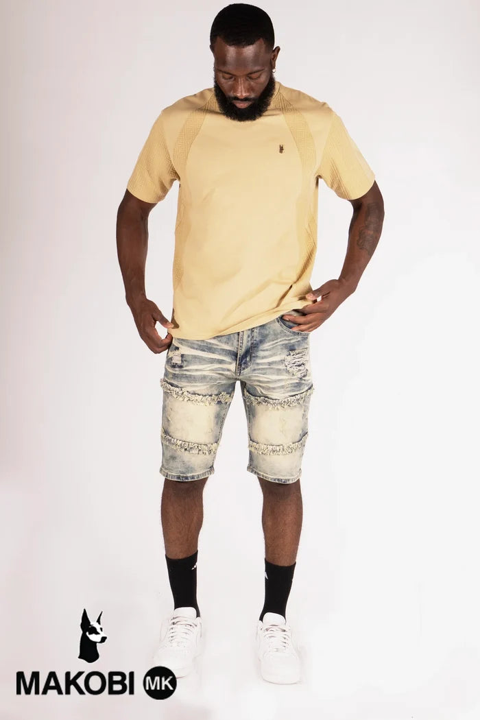 B&T MAKOBI NOAH DENIM SHORT - M967B - VINTAGE WASH