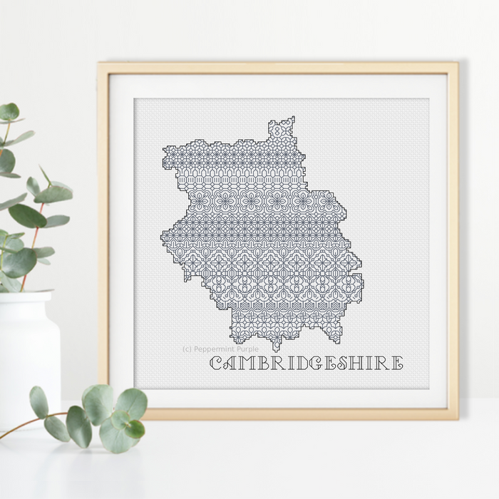 Cambridgeshire Blackwork Pattern Blackwork Pattern by Peppermint Purple