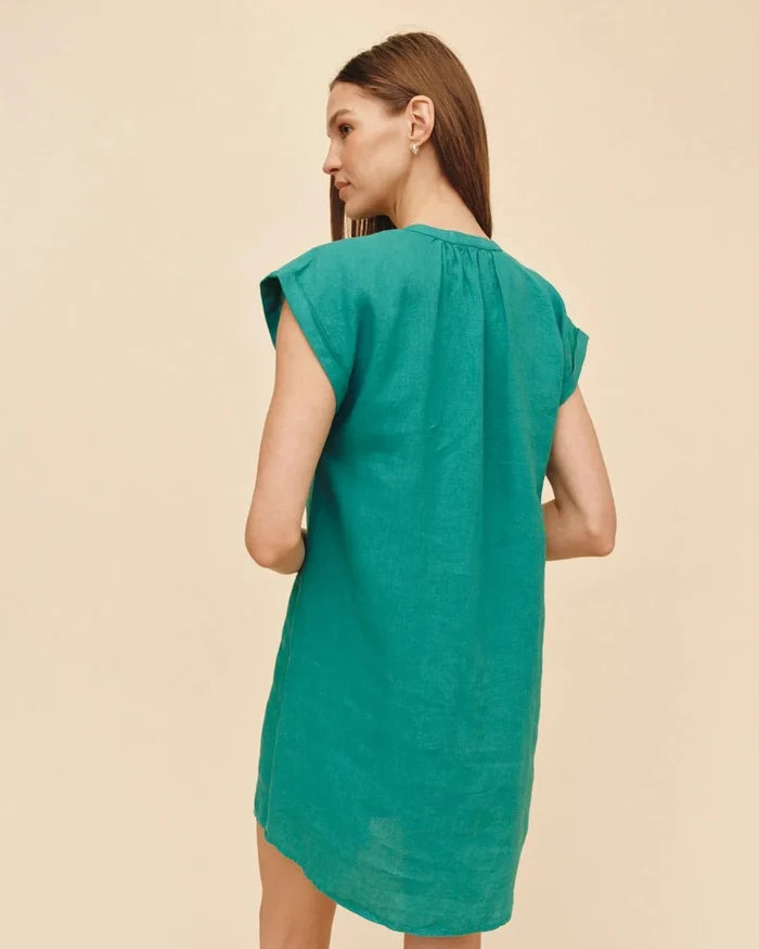 Cap Sleeve Henley Dress-Dresses-Uniquities