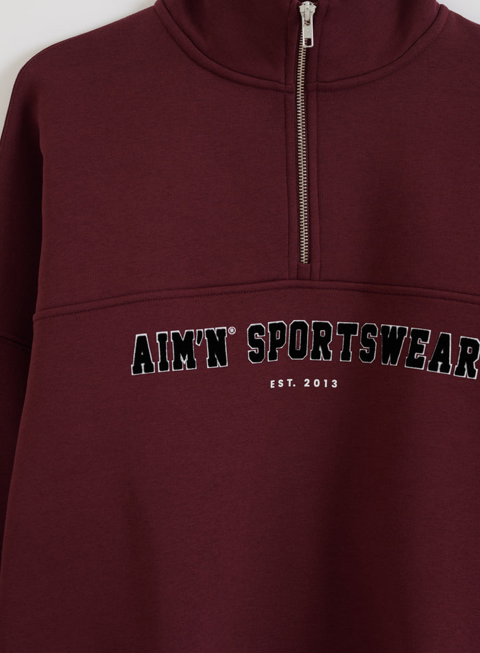 Cherry Varsity Sweat Half Zip