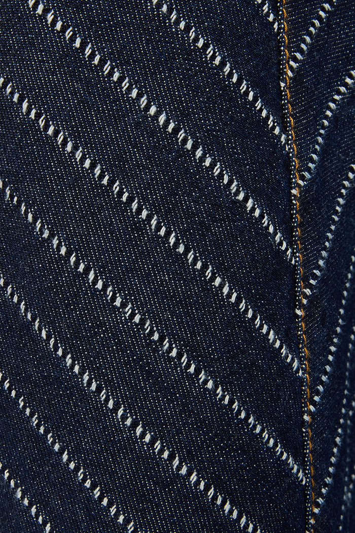 Denim Stripes Belt Loops Barrel Pants_8