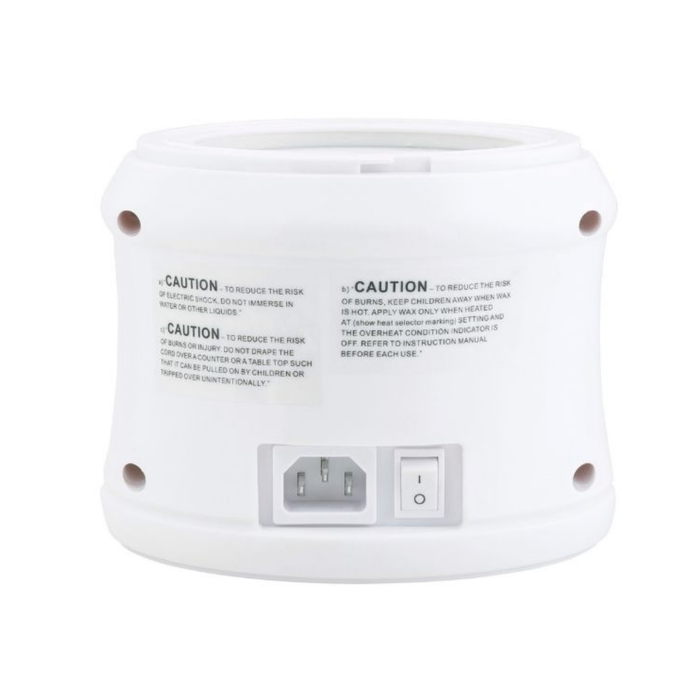 caution label on the back of deo 14 oz wax warmer