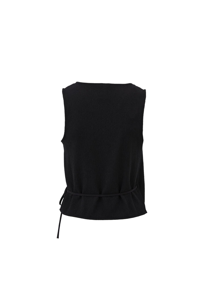 Double Breasted Vest - BLACK
