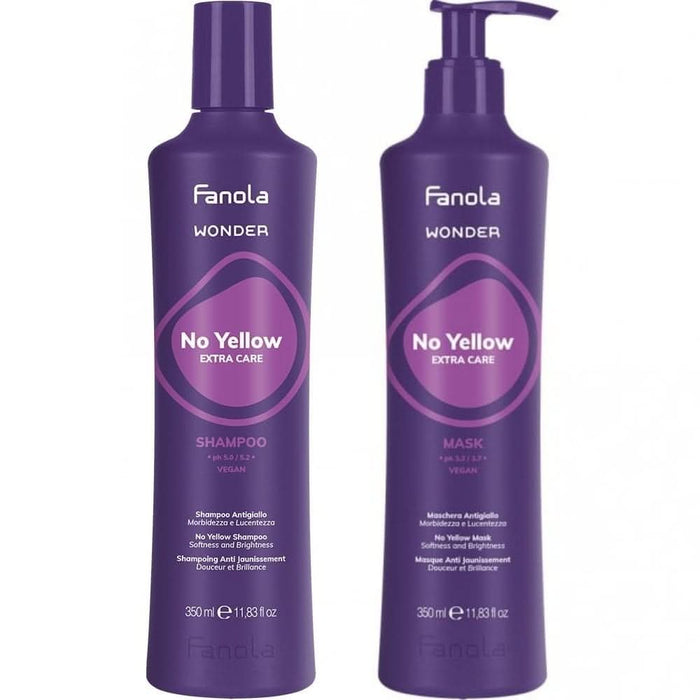 Fanola Wonder No Yellow Shampoo & Mask Twin Pack 2 x 350ml - Hairdressing Supplies