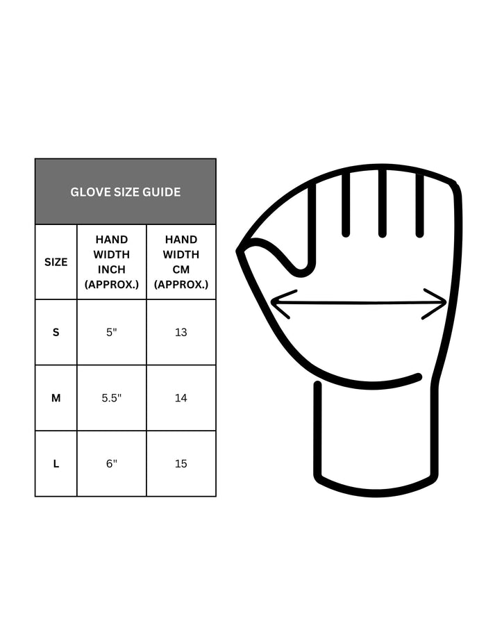 Fashy aqua neoprene gloves size guide chart