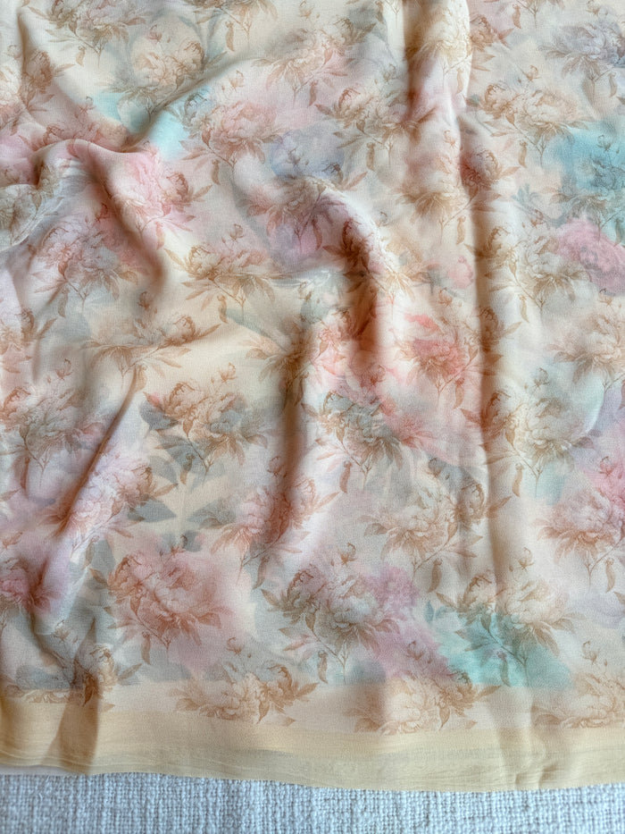 Floral printed georgette saree