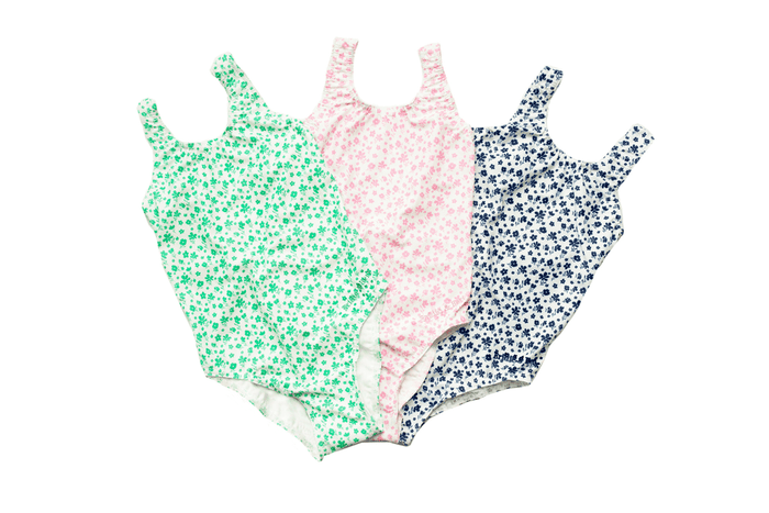 Ottie Girls' Swimsuit - Ditsy Floral Print (Rose & White)