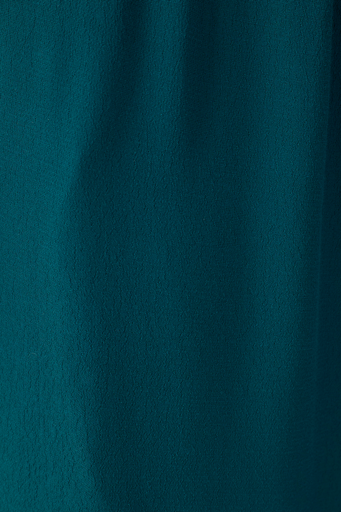 Green Ruched Wide Leg Crepe Pants_6