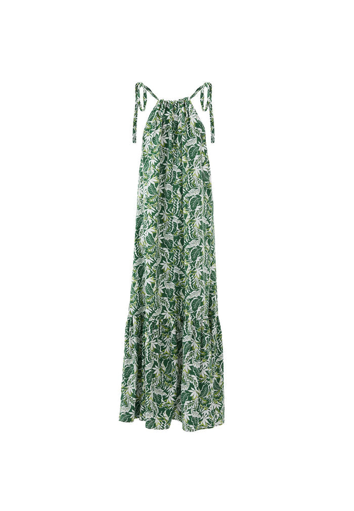 Halter Neck Tie Dress - FLOWER COMB