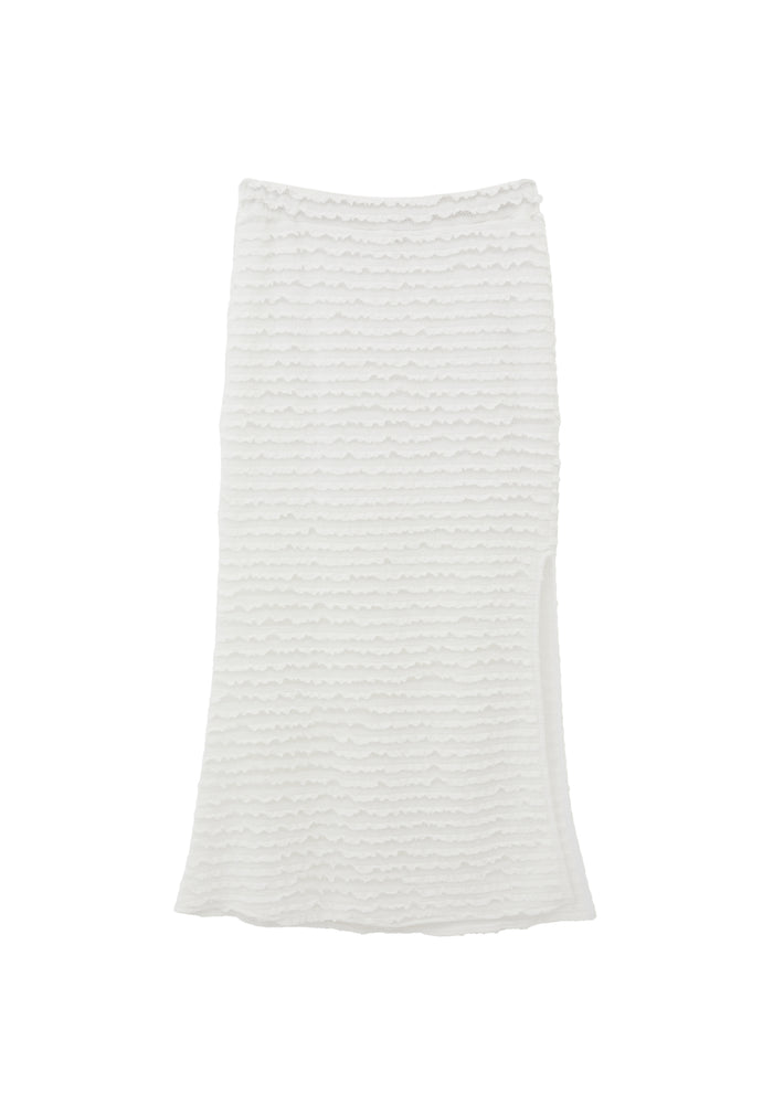 High Waist Long Skirt - WHITE