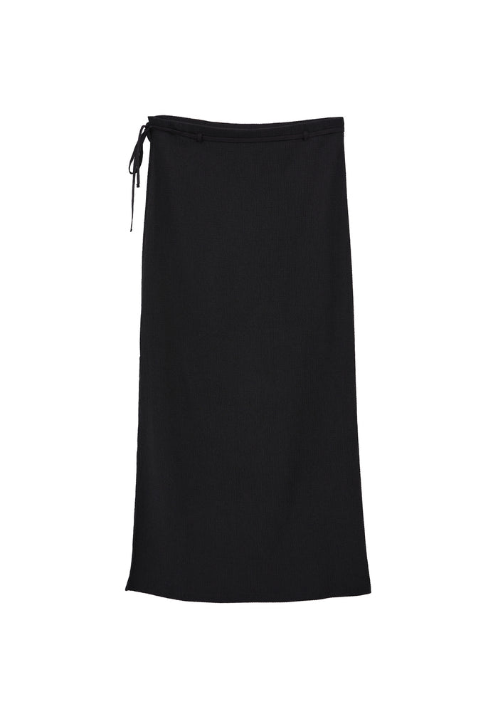 High Waist Slit Detailed Maxi Skirt - BLACK