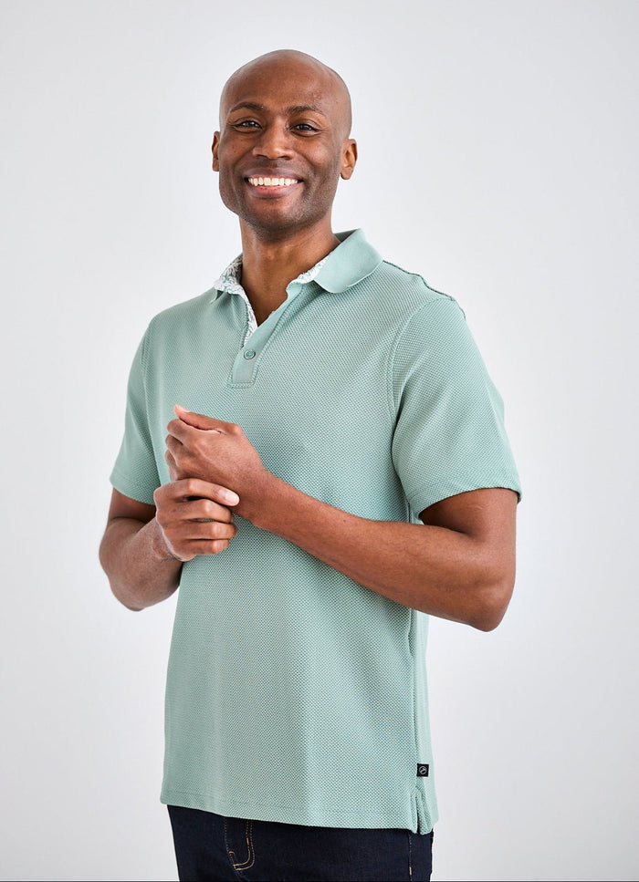 Jefferson Jacquard Stretch Polo - Moss Green - 15585-83710 - Hammer Made
