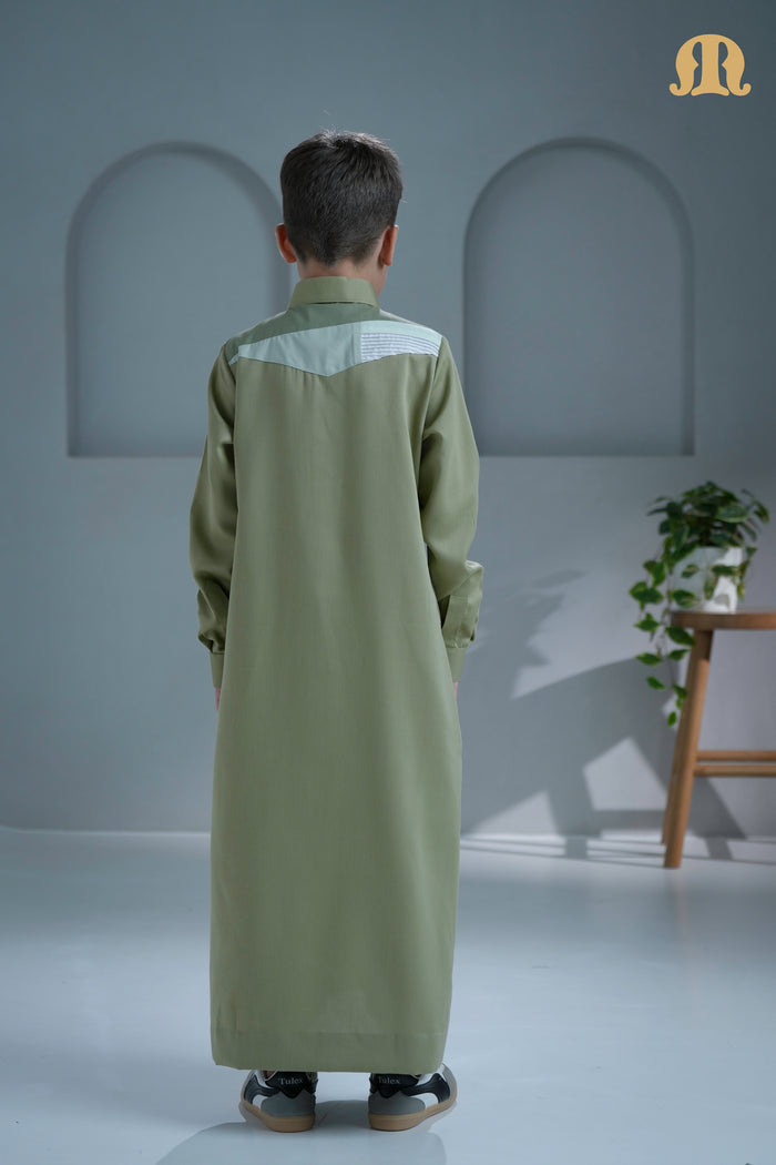 Logi L Green Thobe for Kids