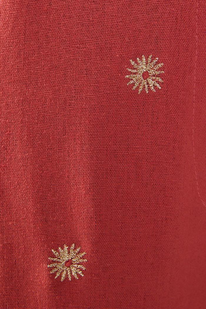 Lurex Embroidered Pockets Linen Pants_7