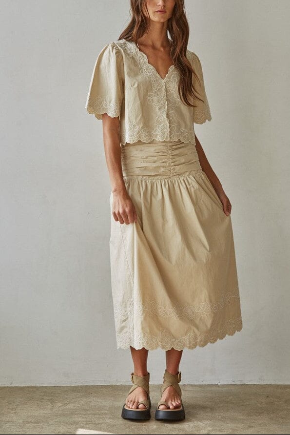 Marilyn Embroidered Skirt-Bottoms-Uniquities