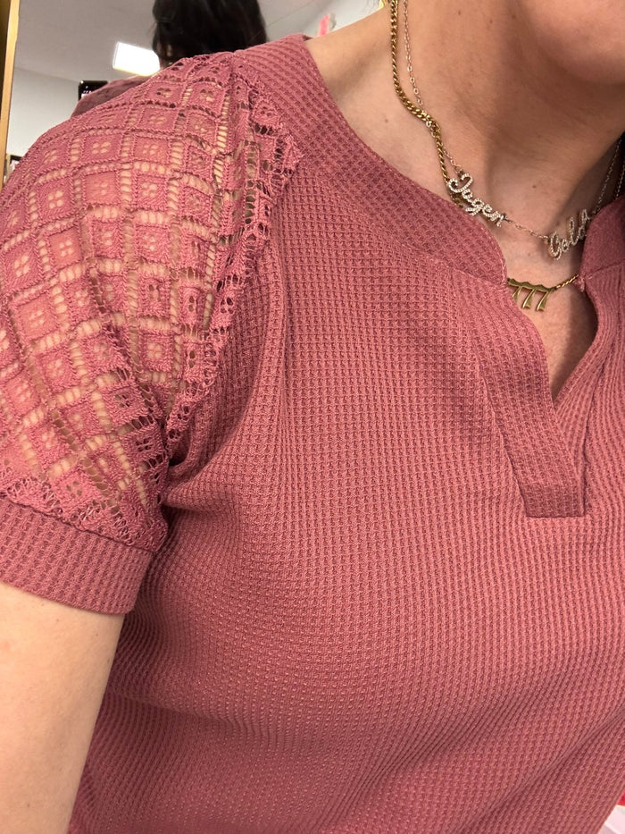 Mauve Waffle Top - Intimate Whispers