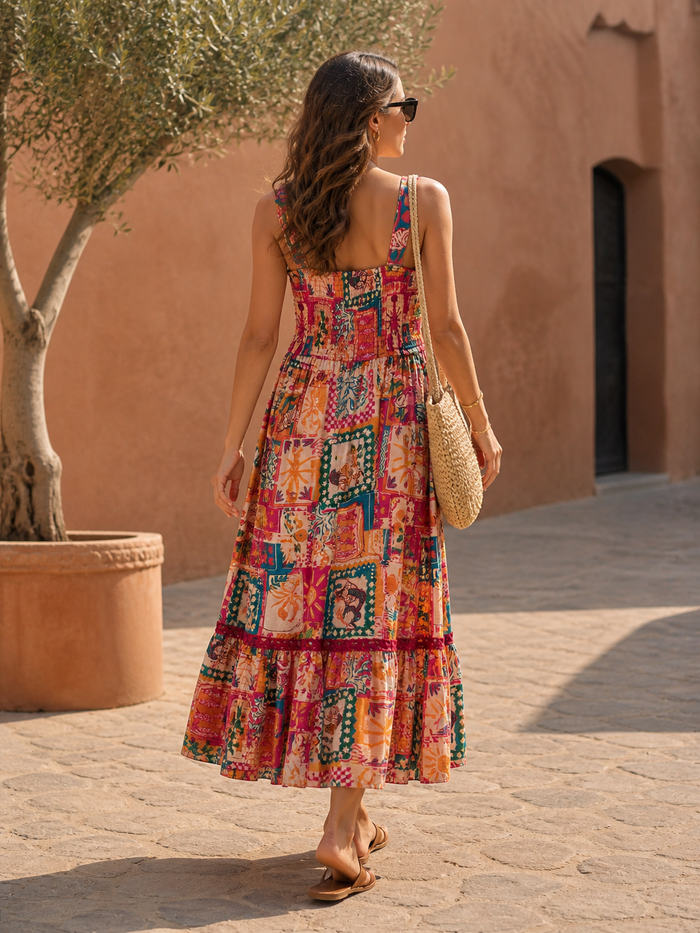 Mediterranean Escape Dress Fuchsia