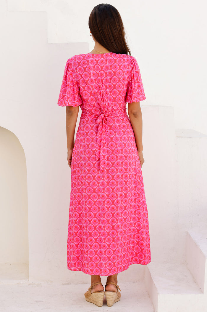 Mimi EcoVero™ Dress | Pink/Red - Aspiga