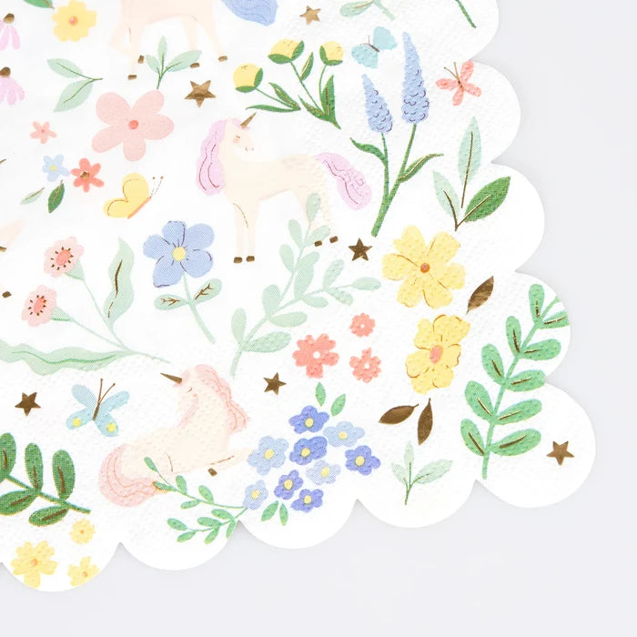 Meri Meri - Napkins - Meadow Unicorns - Details