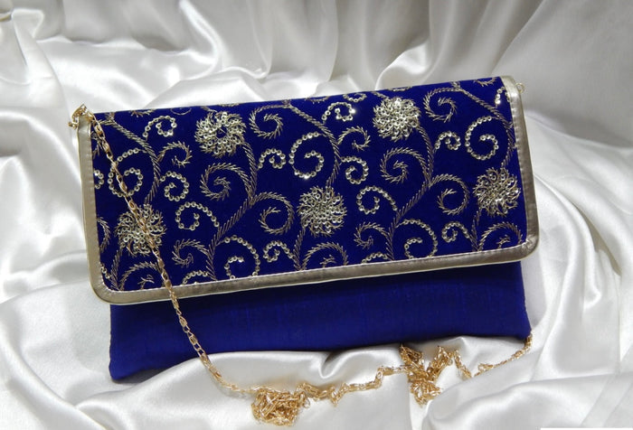 Navy Blue Sling Clutch Bag
