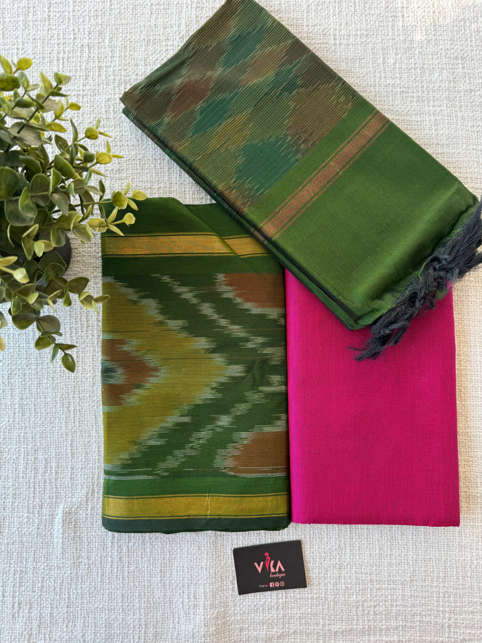 Pochampally poly cotton suit set
