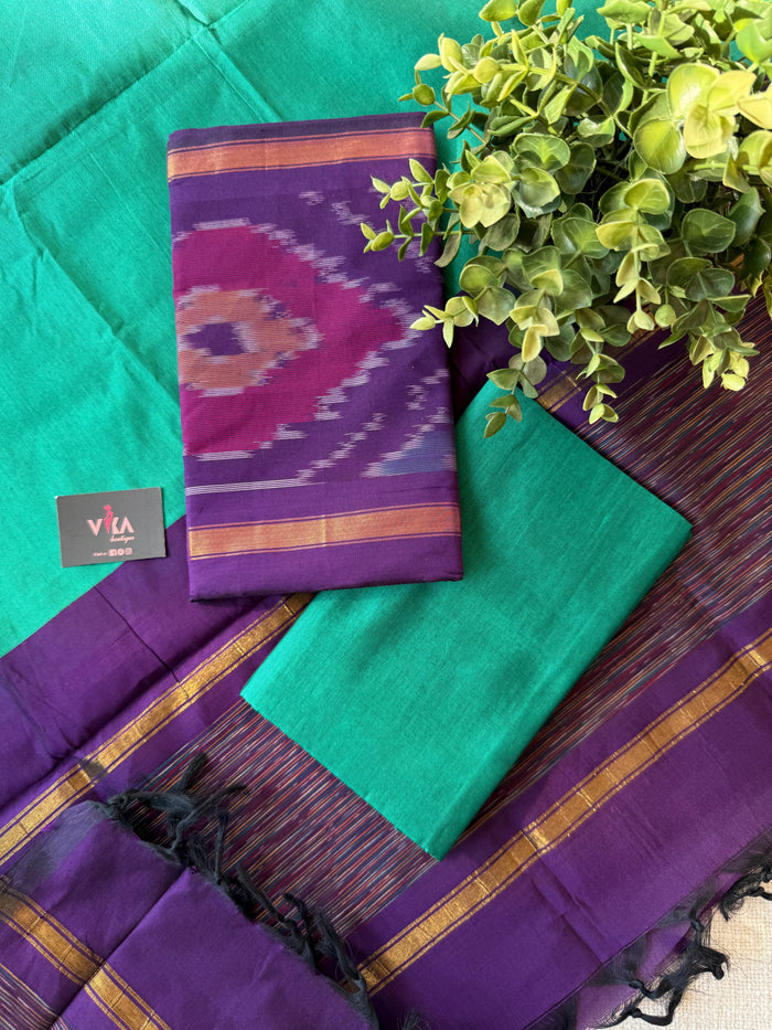 Pochampally poly cotton suit set