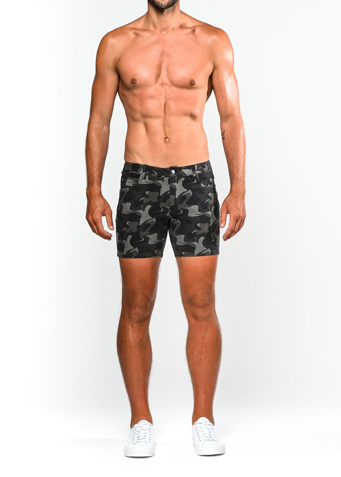PRINTED STRETCH KNIT SHORT