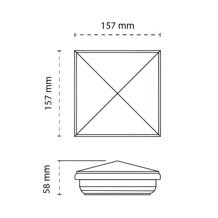 Oxworks PVC New England Post Cap - 102 x 102mm - White UV-Stabilised PVC - - Image 2