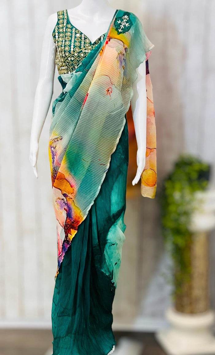 Readymade saree / pre pleated saree - Kurti Connection USA
