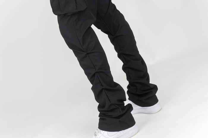 REBEL MIND CARGO STACKED WOVEN PANTS - 100-422 - BLK