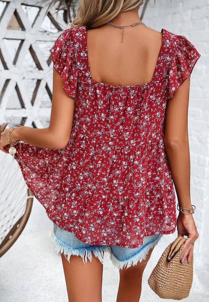 Red Floral Tank - Intimate Whispers