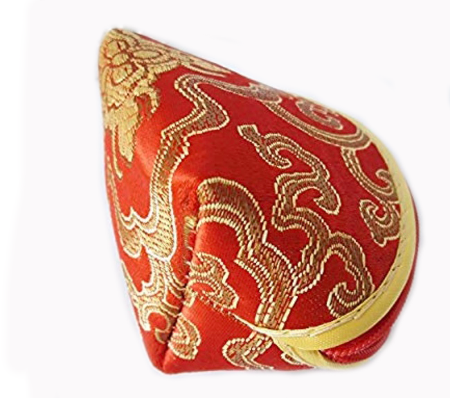 Red Silk Brocade Coin Purse