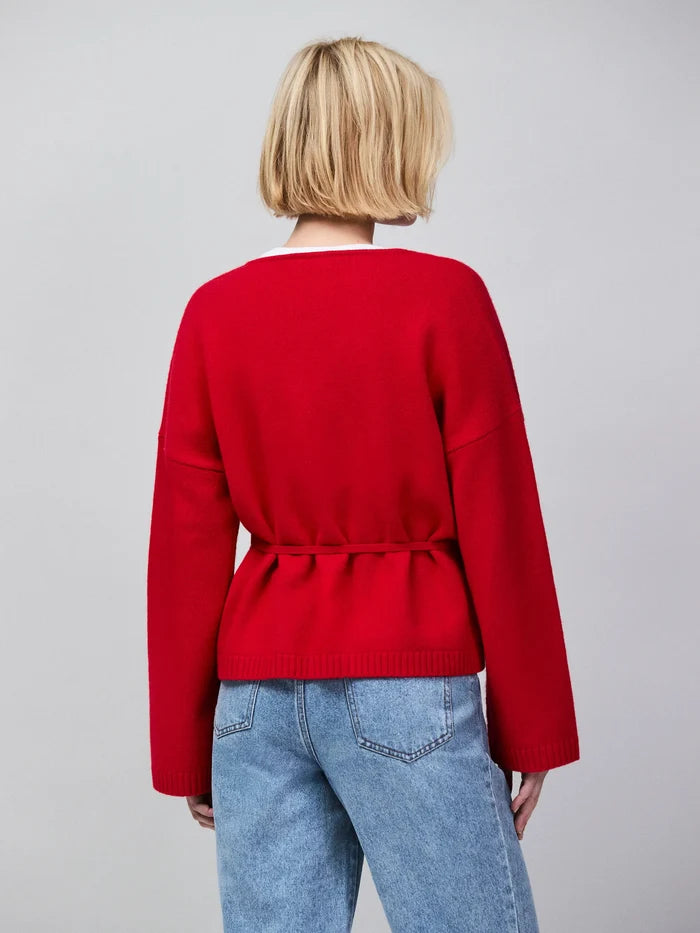Red Wrap Cardigan With Cashmere