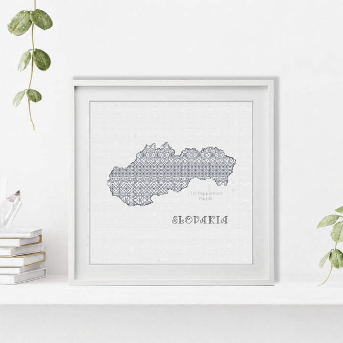 Slovakia Blackwork Pattern by Peppermint Purple