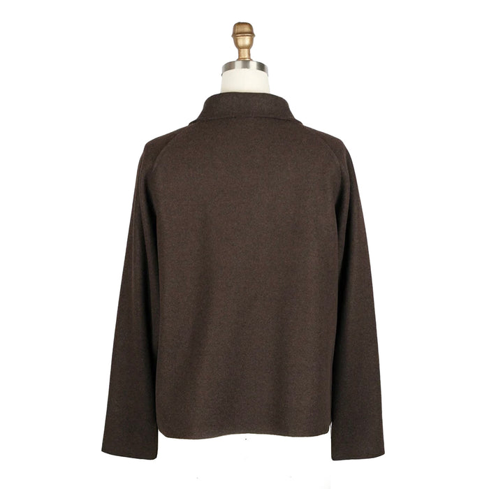 Soft Felted Zip Jacket in Chocolate - 4901-BRN