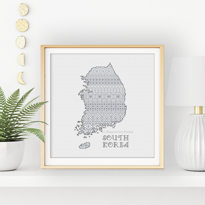 South Korea Blackwork Blackwork Pattern by Peppermint Purple