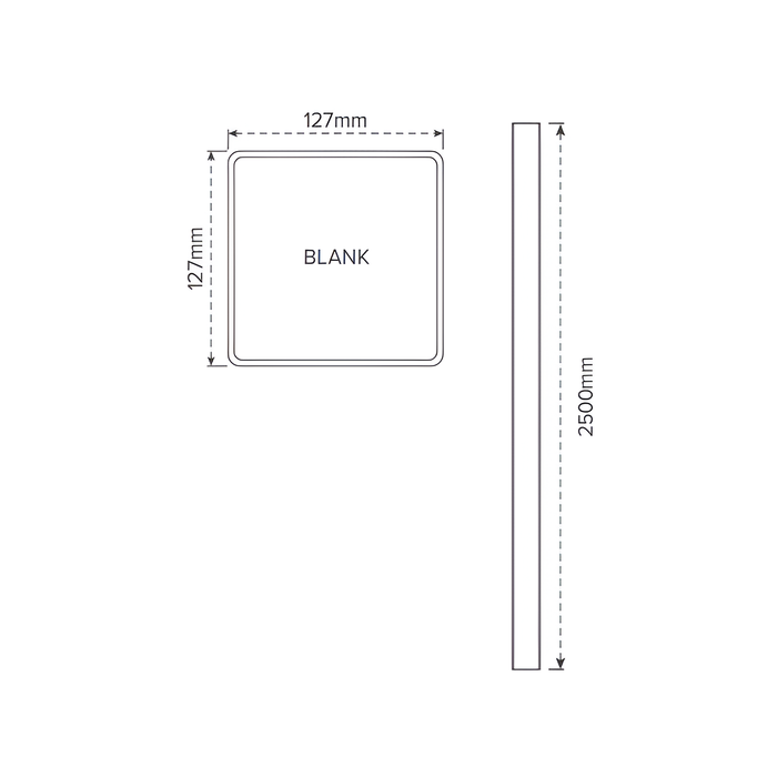 Oxworks Southampton PVC Blank Post - PVC - 127 x 127 x 2500mm - Image 2