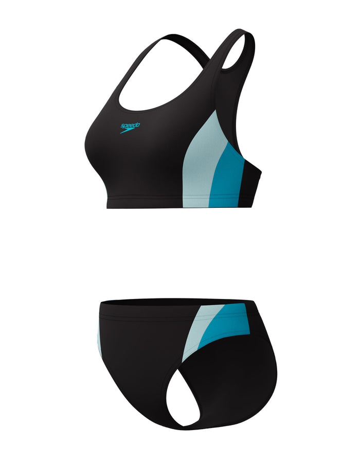Speedo Colourblock Splice 2.0 Bikini Set - Black/Turquoise