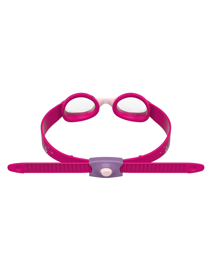 Speedo Illusion kids swim goggle in pink and white with flexible one-piece construction